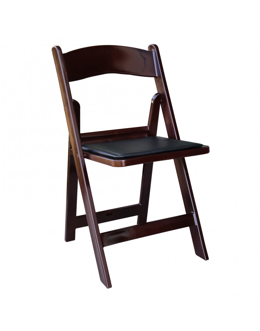 Resin Folding Chair, Mahogany