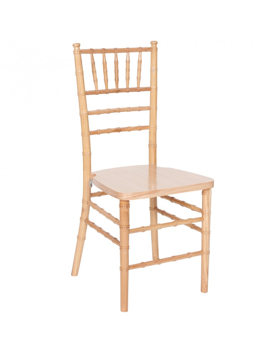 Chiavari Wood Chair, Natural, Ivory Cushion for Sale