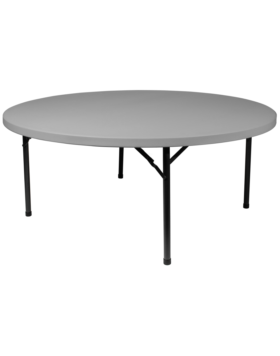 72 Inch Round Plastic Mold Folding Table Grey