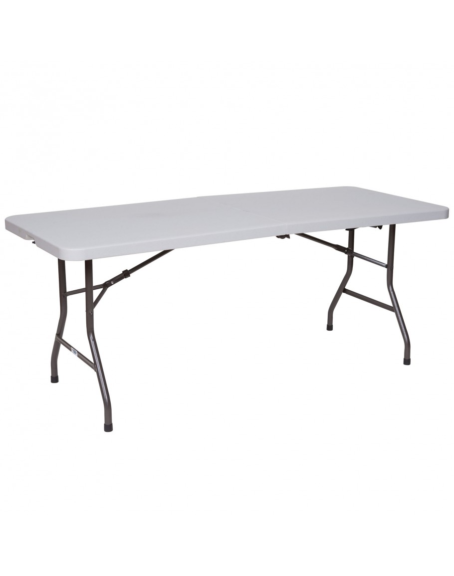 6 Foot Banquet Plastic Blow Mold Half Folding Table For 6 Foot Banquet Plastic Blow Mold Half Folding Table Grey