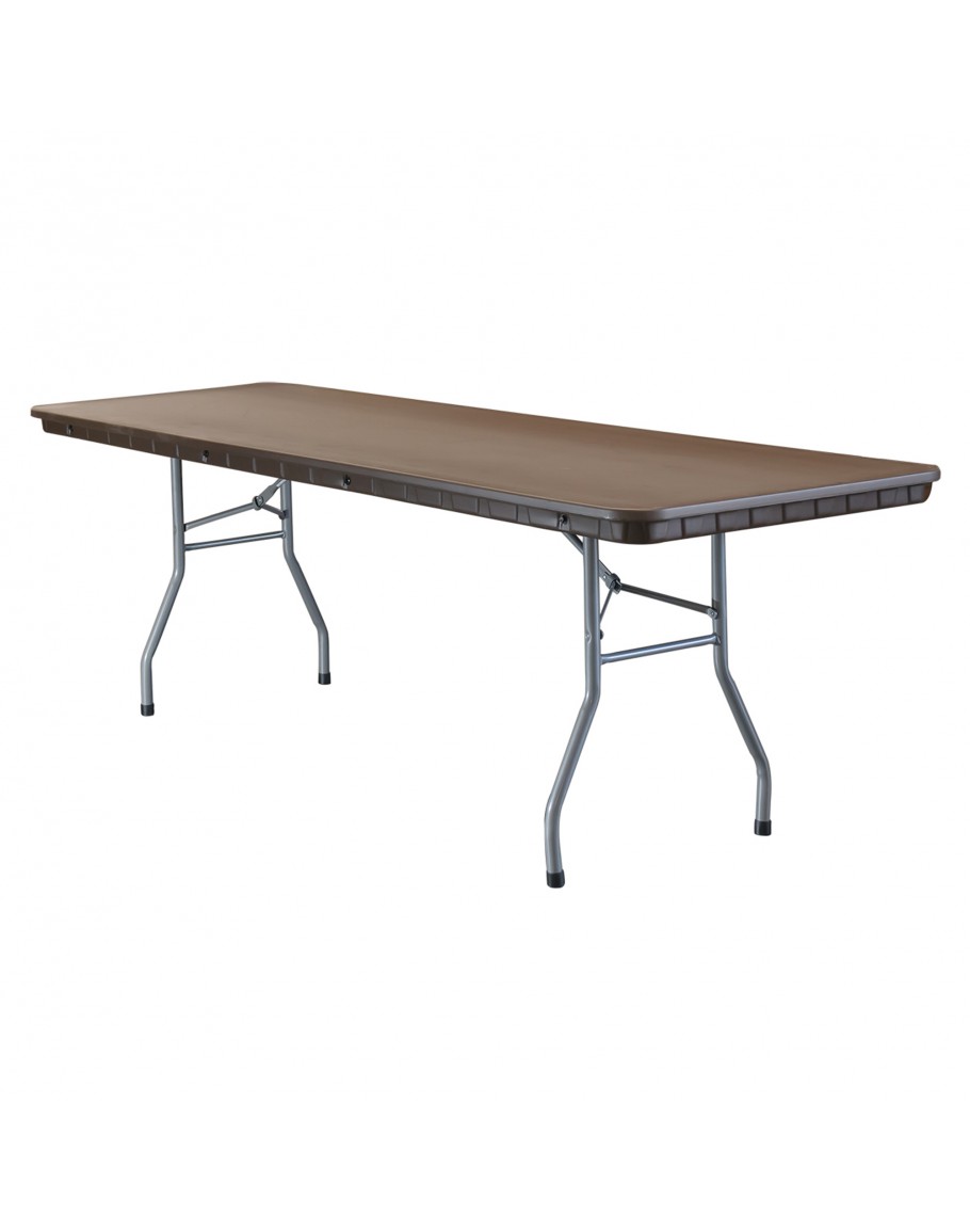 8 Foot Rhino Banquet Resin Folding Table Brown