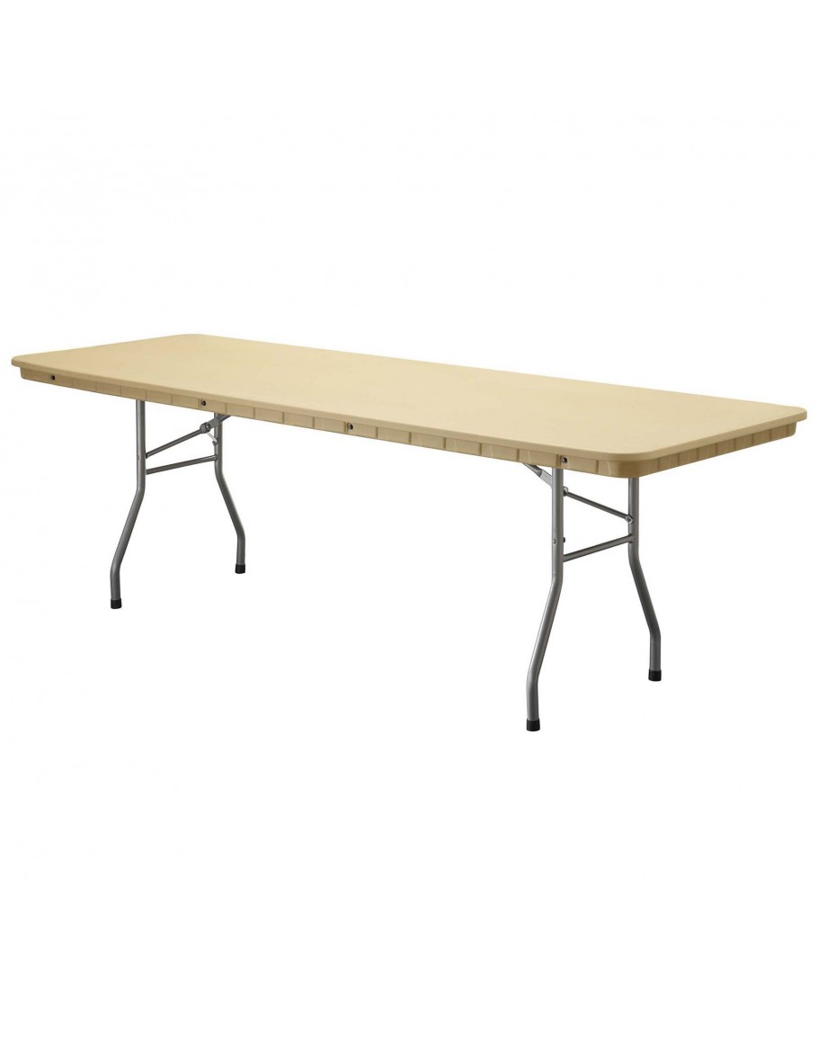8 Foot Rhino Banquet Resin Folding Table Tan