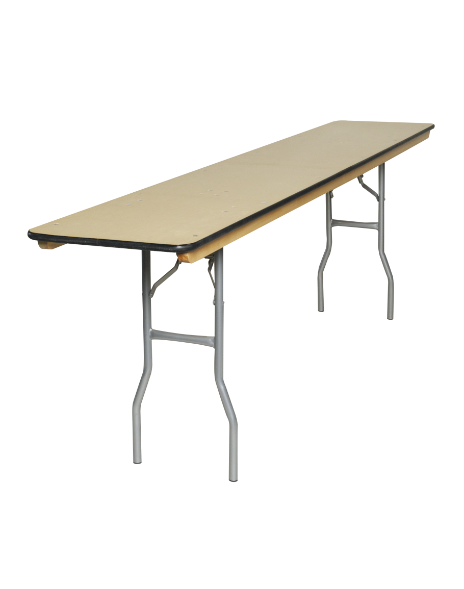 8 Foot Conference Wood Folding Table Vinyl Edging