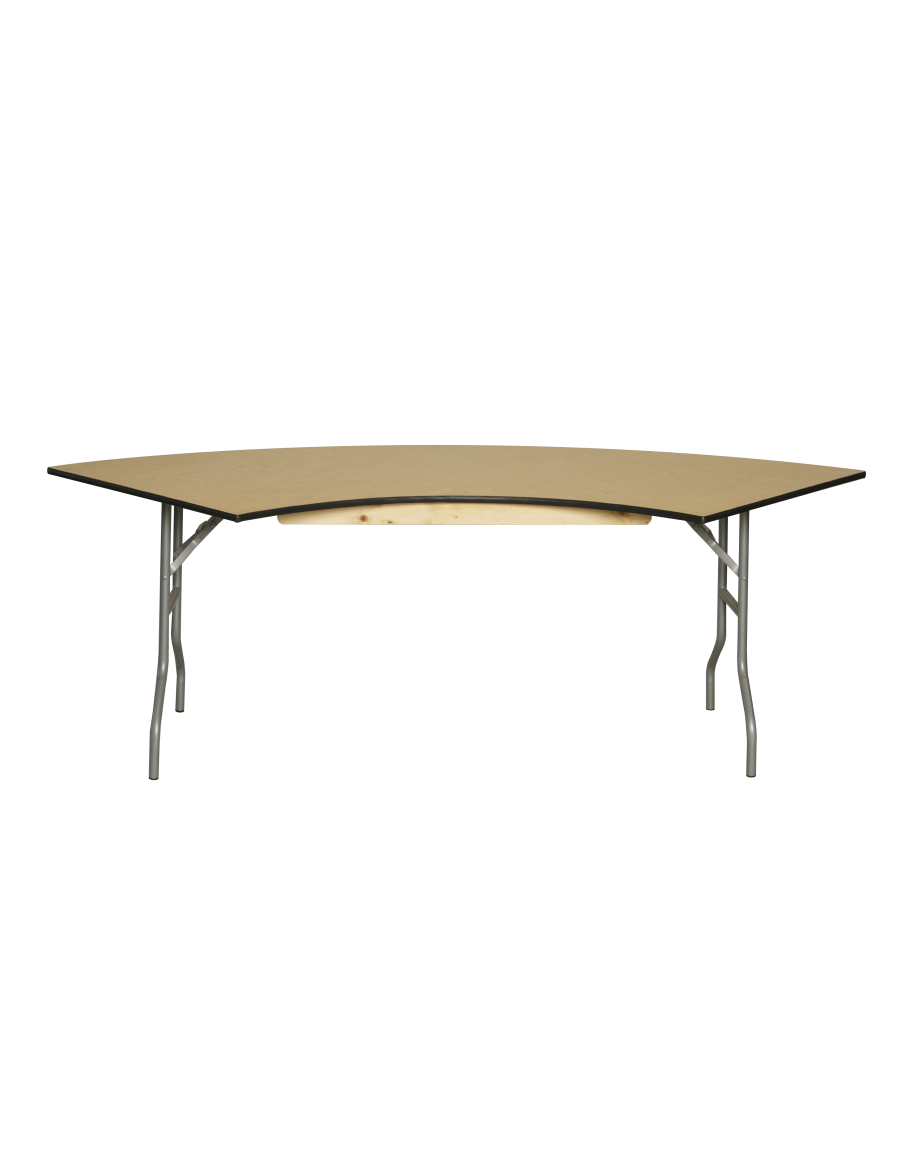 5 Foot Serpentine Wood Folding Table For Sale
