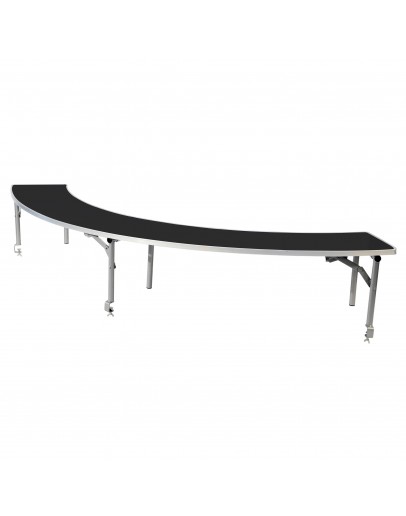 5 Foot Serpentine Portable Wood Bar Top Riser, Black Laminate