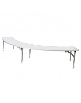 5 Foot Serpentine Portable Wood Bar Top Riser, White Laminate