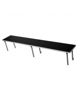 6 Foot Rectangle Portable Wood Bar Top Riser, Black Laminate