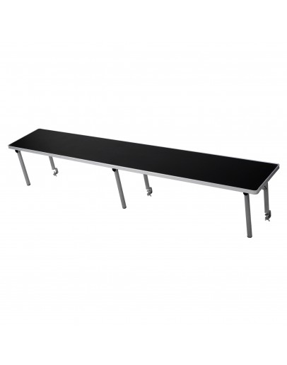 8 Foot Rectangle Portable Wood Bar Top Riser. Black Laminate