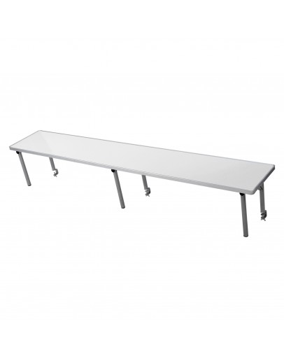 8 Foot Rectangle Portable Wood Bar Top Riser, White Laminate