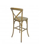 Lucca X-Back Wood Bar Chair, Rustic