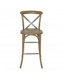 Lucca X-Back Wood Bar Chair, Rustic