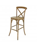 Lucca X-Back Wood Bar Chair, Rustic