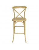 Lucca X-Back Wood Bar Chair, Natural