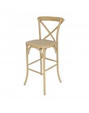 Lucca X-Back Wood Bar Chair, Natural