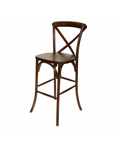 Lucca X-Back Wood Bar Chair, Antique