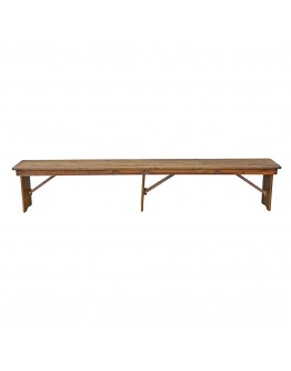 96" x 12" Pine Wood Farm Bench, Folding Legs, Rustic