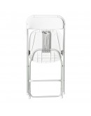 Rhino™ Plastic Folding Chair, Anodized Aluminum Frame, White Seat