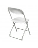 Rhino™ Plastic Folding Chair, Anodized Aluminum Frame, White Seat