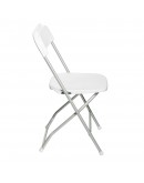 Rhino™ Plastic Folding Chair, Anodized Aluminum Frame, White Seat