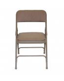 Rhino™ Metal Folding Chair, Fabric Beige Seat