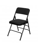 Rhino™ Metal Folding Chair, Fabric Black Seat