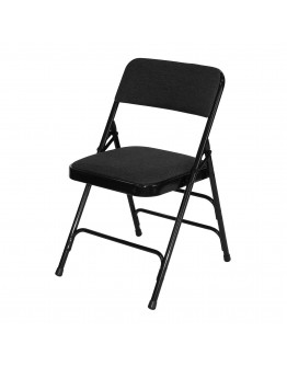 Rhino™ Metal Folding Chair, Fabric Black Seat