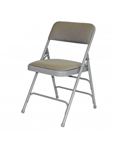 Rhino™ Metal Folding Chair, Fabric Grey Seat