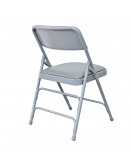 Rhino™ Metal Folding Chair, Vinyl Grey Seat