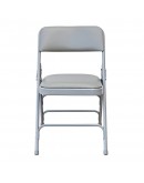 Rhino™ Metal Folding Chair, Vinyl Grey Seat