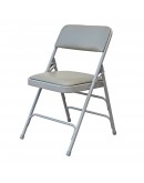 Rhino™ Metal Folding Chair, Vinyl Grey Seat