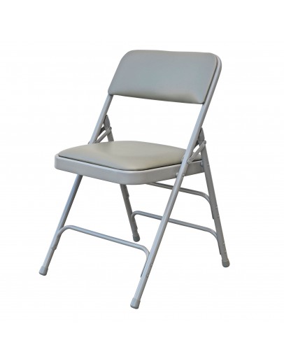 Rhino™ Metal Folding Chair, Vinyl Grey Seat