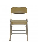 Rhino™ Metal Folding Chair, 2" Vinyl Beige Seat