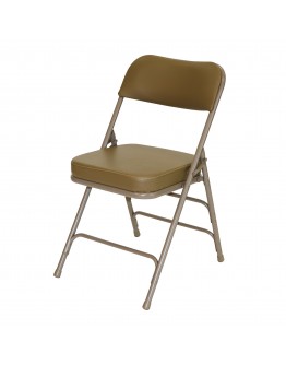 Rhino™ Metal Folding Chair, 2" Vinyl Beige Seat