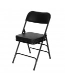Rhino™ Metal Folding Chair, 2" Vinyl Black Seat