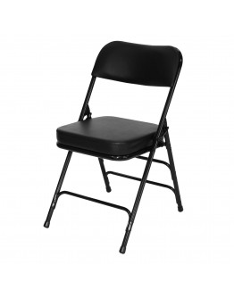 Rhino™ Metal Folding Chair, 2" Vinyl Black Seat