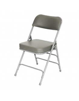 Rhino™ Metal Folding Chair, 2" Vinyl Grey Seat