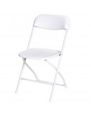 Rhino™ Plastic Folding Chair, Metal Frame, White