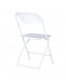 Rhino™ Plastic Folding Chair, Metal Frame, White