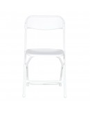 Rhino™ Plastic Folding Chair, Metal Frame, White