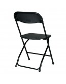 Rhino™ Plastic Folding Chair, Metal Frame, Black