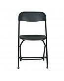 Rhino™ Plastic Folding Chair, Metal Frame, Black