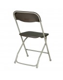 Rhino™ Plastic Folding Chair, Metal Frame, Brown