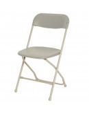 Rhino™ Plastic Folding Chair, Metal Frame, Bone