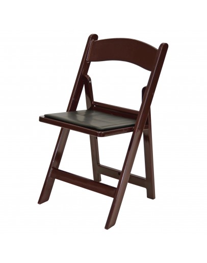 Resin Folding Chair, Mahogany