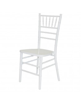 Chiavari Wood Chair, White, White Cushion