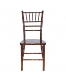 Chiavari Wood Chair, Fruitwood, Ivory Cushion