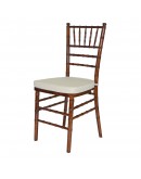 Chiavari Wood Chair, Fruitwood, Ivory Cushion