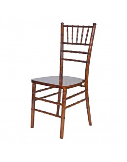 Chiavari Wood Chair, Fruitwood, Ivory Cushion