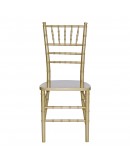 Chiavari Wood Chair, Gold, Ivory Cushion