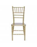 Chiavari Wood Chair, Gold, Ivory Cushion